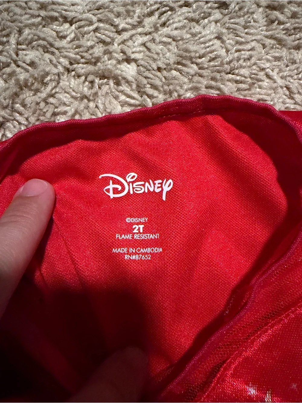 Disney Princess Christmas Dress 2T Red Holiday Tulle Jasmine Rapunzel Ariel